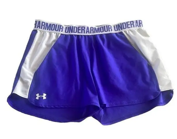 Under Armour Size Medium Purple Athletic Activewear Shorts with Pockets