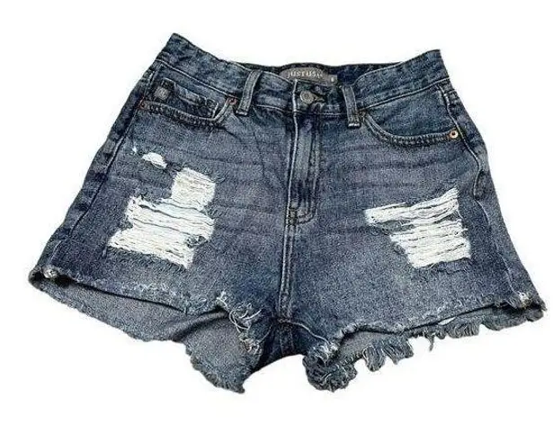 Just USA Jean Distressed Mid-Rise Denim Shorts Women Size S Stitch Fix 2.5"