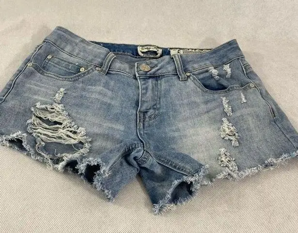 Indigo Rein  denim shorts size 5 distressed 5 pocket