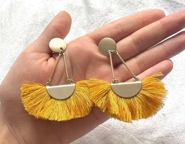 American Eagle yellow fringe earrings