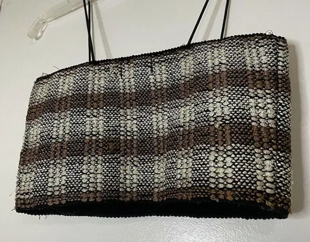 Urban Outfitters  tweed knit tan crop top bandeau bralette size XS