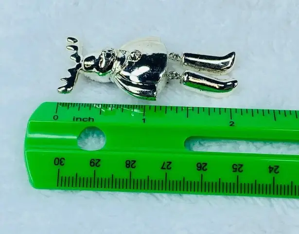 Silver Tone Moose Reindeer Christmas Jewelry Pin Brooch Articulated Moving Legs