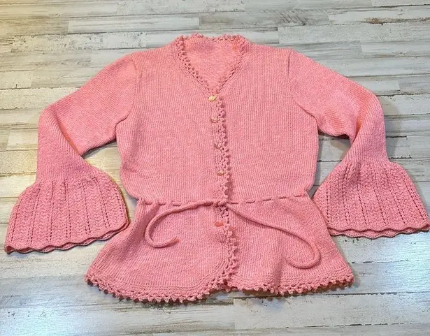 Vintage Handmade Sweater Skirt Set Pink Size 6