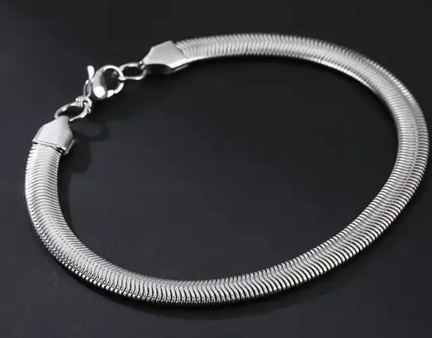 Silver stainless steel chain Punk bracelet Gothic Emo