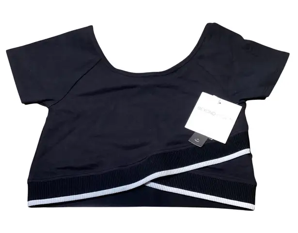 Beyond Yoga Black Athleisure Cropped Top Short Sleeve Activewear Size M - NWT