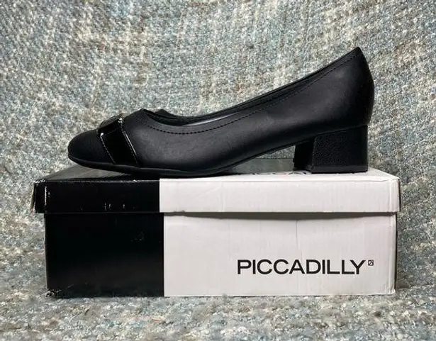 Piccadilly Cloud Rita II Women's Low Heel Buckle Pumps in Black Size 10
