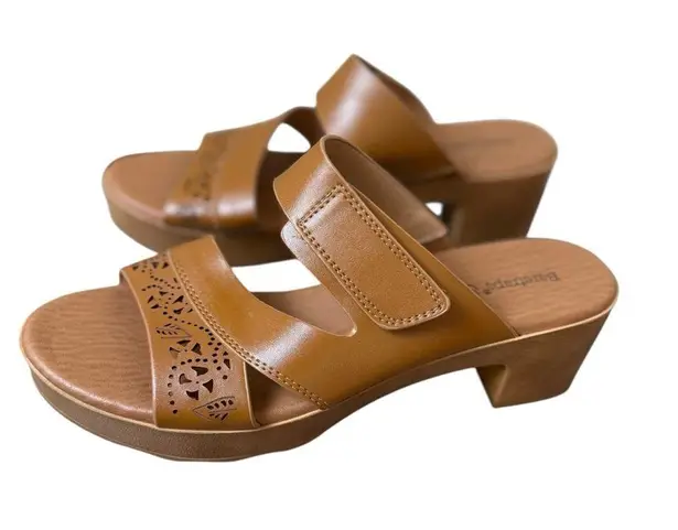 Baretraps Gigi Brown Slip On Platform Sandals Size 8M Neutral Timeless Casual