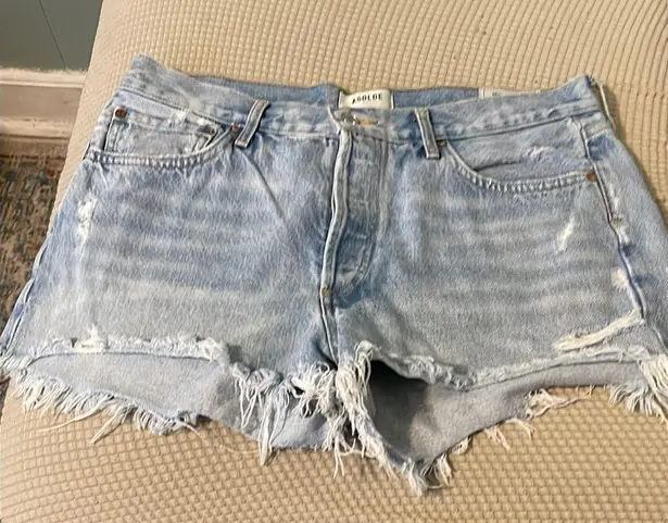 Agolde Blue Distressed Jean Shorts Size 31