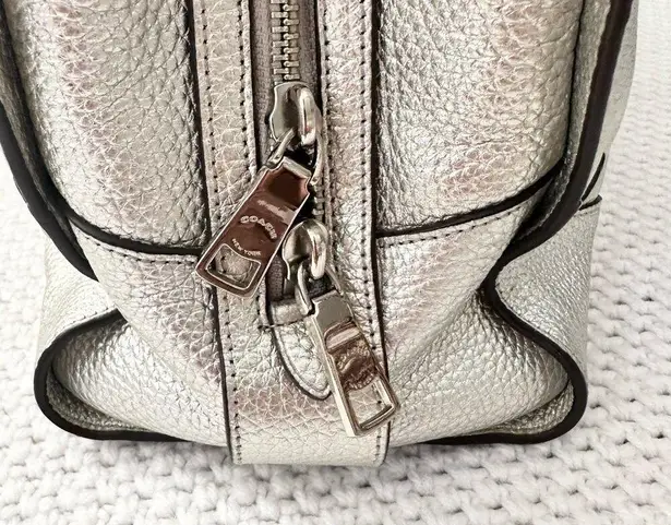 Coach  Mercer 30 Top Handle Satchel Silver Metallic Shoulder Strap Bag Tote