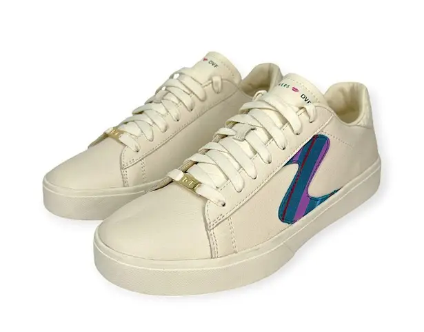 Skechers x Diane von Furstenberg DVF Eden LX Leather Candy Stripes Sneaker US 10 Blue