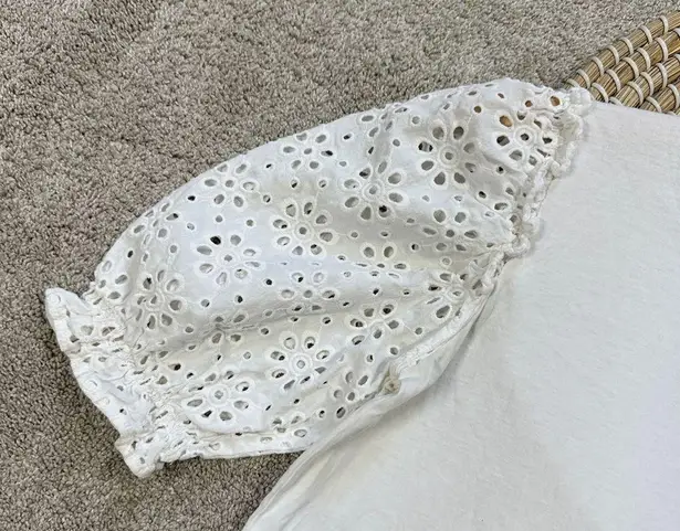 Veronica Beard Jeans Women’s Eyelet Puff Sleeve Top Boho in White Size XS
