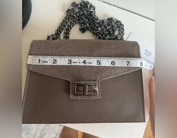 New trending color Italian purse / bag / perfect for night out/ suede leather​ Brown