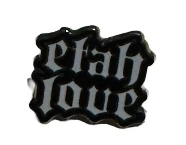 Etah Love Hate 2 Heavy Metal Rock Roll Goth Punk Enamel Lapel Pin Pinback READ