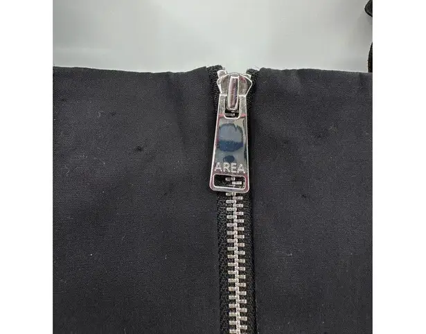 AREA Crystal Embellished Ruffle Bustier Top in Black Size 4 NWT