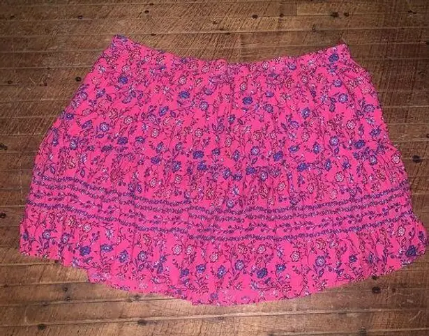 Lane Bryant  barbiecore pink floral tiered 26/28 mini skirt