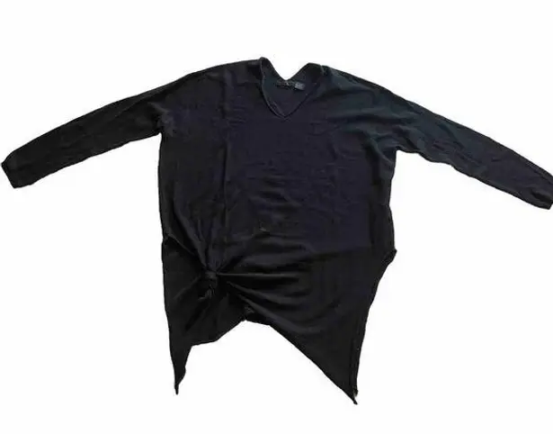 RDI Boutique Black Long Sleeve Shirt With Front Tie Size Small