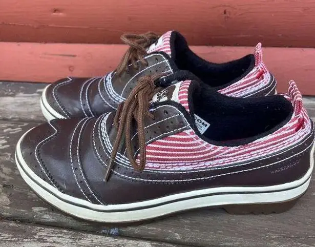 Sorel  Brown Red Stripe Tivoli Low Top Lace Waterproof Shoes Size 6