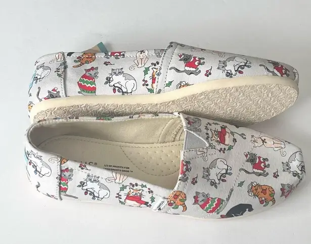 Toms  Belmont Slip-on Christmas Holiday Cats Edition Sneakers Sz 7