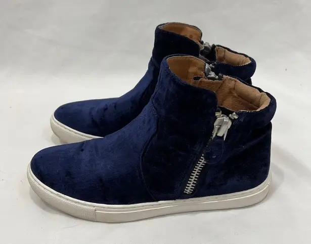 Gentle Souls Carole Navy Velvet Hidden Wedge Sneakers