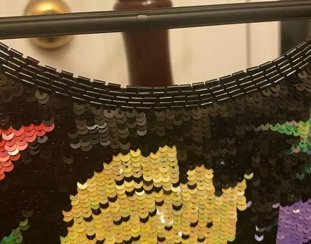 Laurence Kazar 100% SILK AND FULL SEQUIN AND BEADED DRESS SIZE M