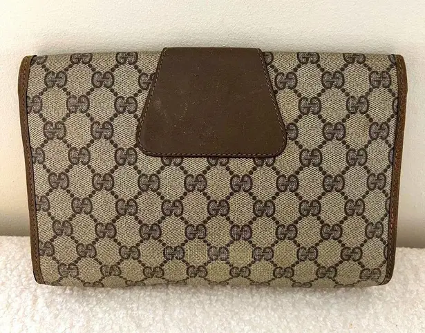 Gucci  GG Ophidia Monogram Coated Canvas and Leather Clutch