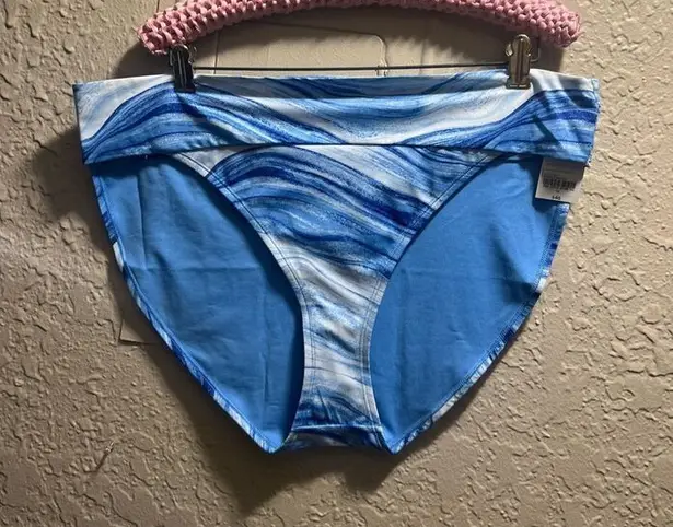 Oasis Outdoor  Blue Marble Medium Coverage Swimsuit Bottom Woman’s 1X NEW thumbnail 1