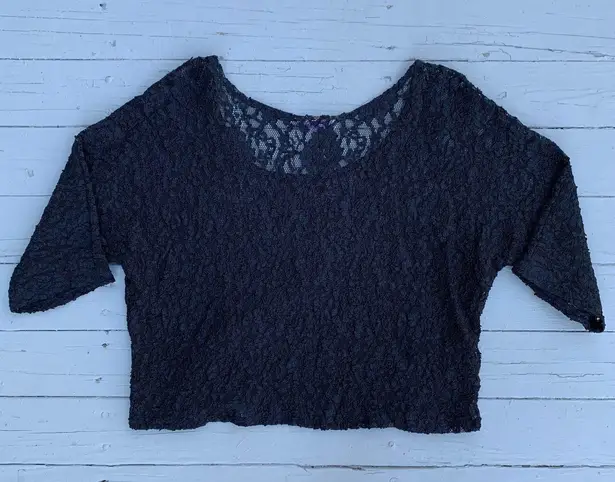 Vintage Martha’s Black Lace Sheer Coverup Top