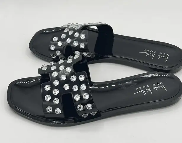 Nicole Miller  New York Jessa Black and Embellished Style Sandals Sz 7