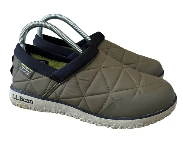 LL Bean Womens Size 8 Green Ultralite Primaloft Slip On Shoes Waterproof Quilted