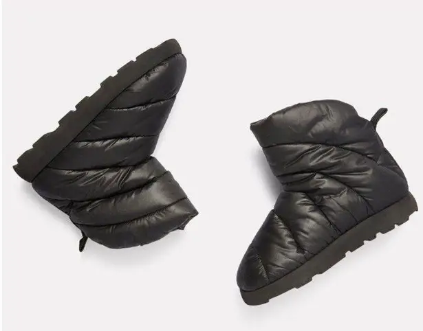 Piumestudio Luna Black Pillow Boot Womens 37/6.5 Ankle Bootie Vegan