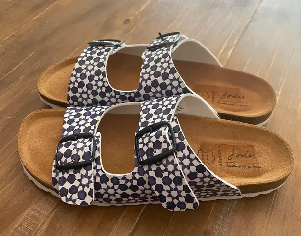 Joules Brand New Penley Printed Buckle Slide Slip-on Sandal Sz 9