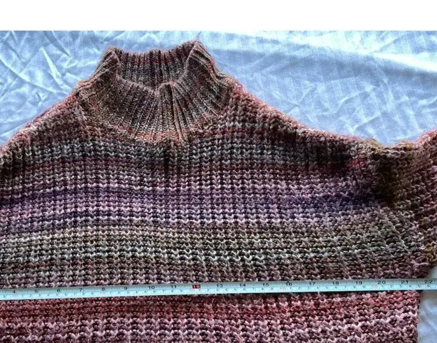 Ruby Moon Vintage Anthropologie long Red tunic Cowl Neck Drawstring Sweater Sz M