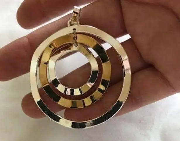 Handmade Jingle Circular Pendant 3 Layer Nickle Lead free