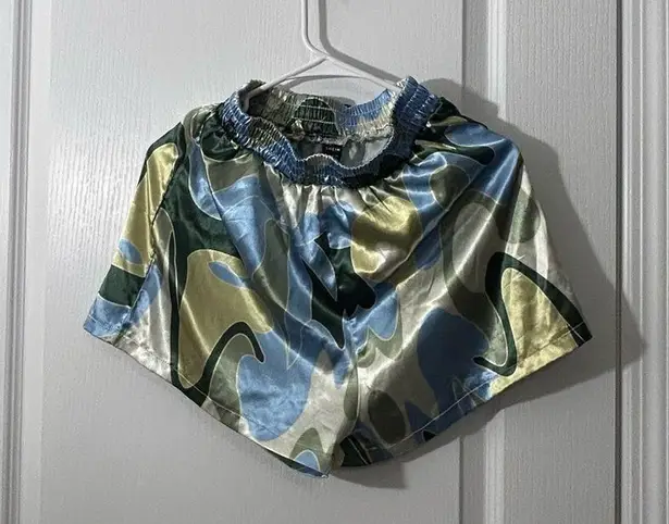 satin top and shorts