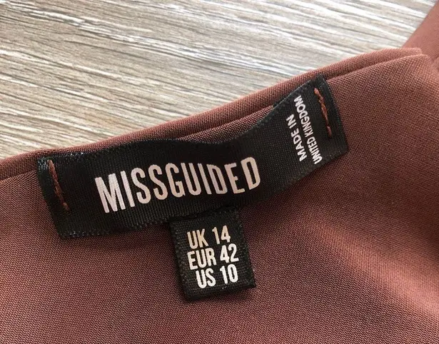 Missguided Misguided Rust Brown Ruched Asymmetrical One Shoulder Mini Dress Womens Size 10