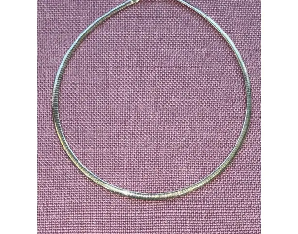 MEGA Omega 4mm Necklace in Sterling Vermeil Silver 16" New Womens