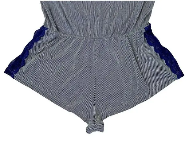 Cosabella Anthropologie Sweet Dreams Blue Lace Dot Sleep Mini Romper Playsuit SP