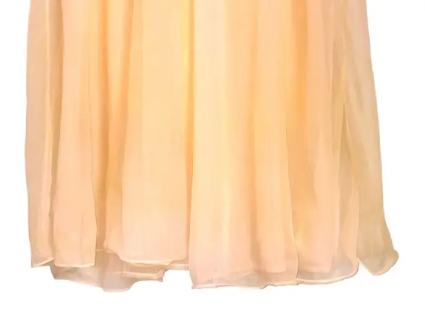 VTG 70s Sunset Ombre Sheer Mesh Ruffle Long Sleeve Lace Trim Duster Robe Multiple Size M