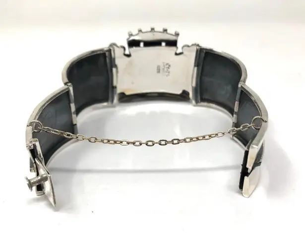 Sterling Silver TAXCO Aztec cuff bracelet, 62g