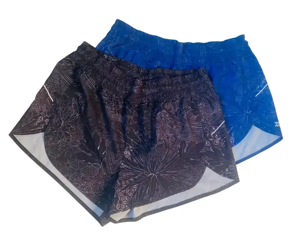 All In Motion  Blue Floral Running Shorts Elastic Waist Women's Sz Large Bundle - Image 1