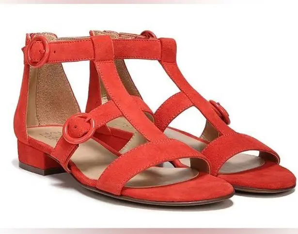 Naturalizer  Mabel suede strappy sandals adjustable zip back rust NEW size 8.5W - Image 1