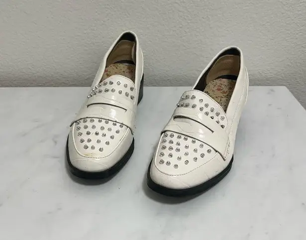 Circus by Sam Edelman Sam Edelman Lali White Mock Croc Studded Loafers