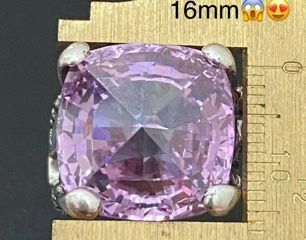 Amethyst Vintage Purple & Marcasite 925 Sterling Silver 16mm Cocktail Ring Sz 8