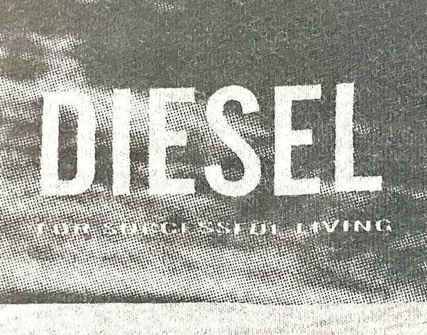 Diesel T Shirt short cap like sleeves graphic on front round neckline