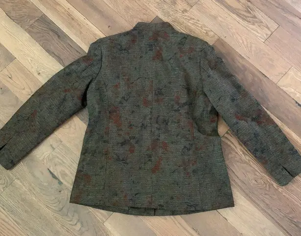 Coldwater Creek Womens Green Tapestry Jacket Blazer Petite Size 16