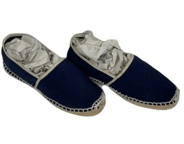 Toni Pons Blue Canvas Espadrilles Tan Trim Slip