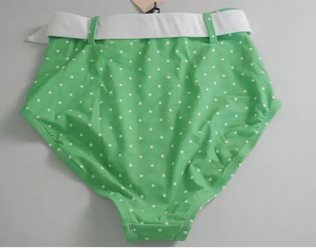 Apple Bottoms Unique Vintage Apple Mint & White Pin Dot Swim Bottoms SMALL