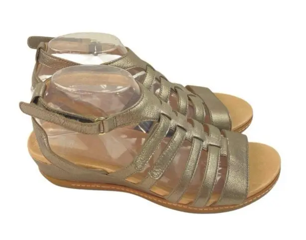 Dansko * Athena Sandals Womens 39 Silver Metallic Strappy Comfort Resort Travel