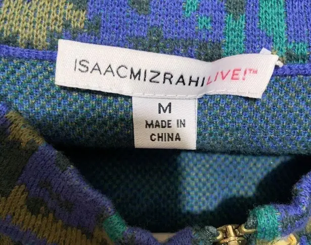 Isaac Mizrahi Isaac Mizrah Live Womens Size Medium Multicolor Abstract Print Sweater Jacket