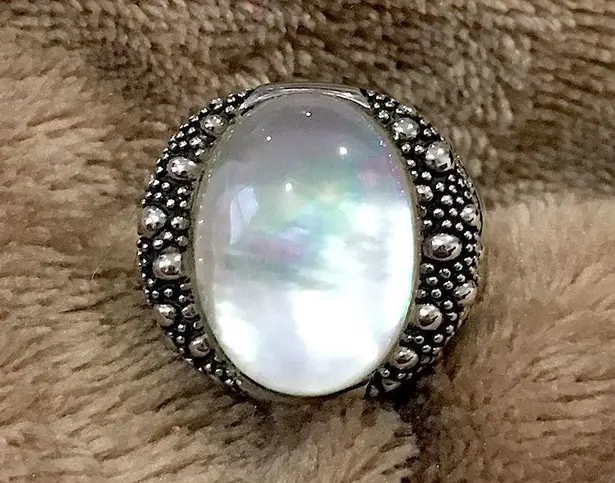 Sterling Silver MICHAEL DAWKINS Starry Night Mother of Pearl Ring